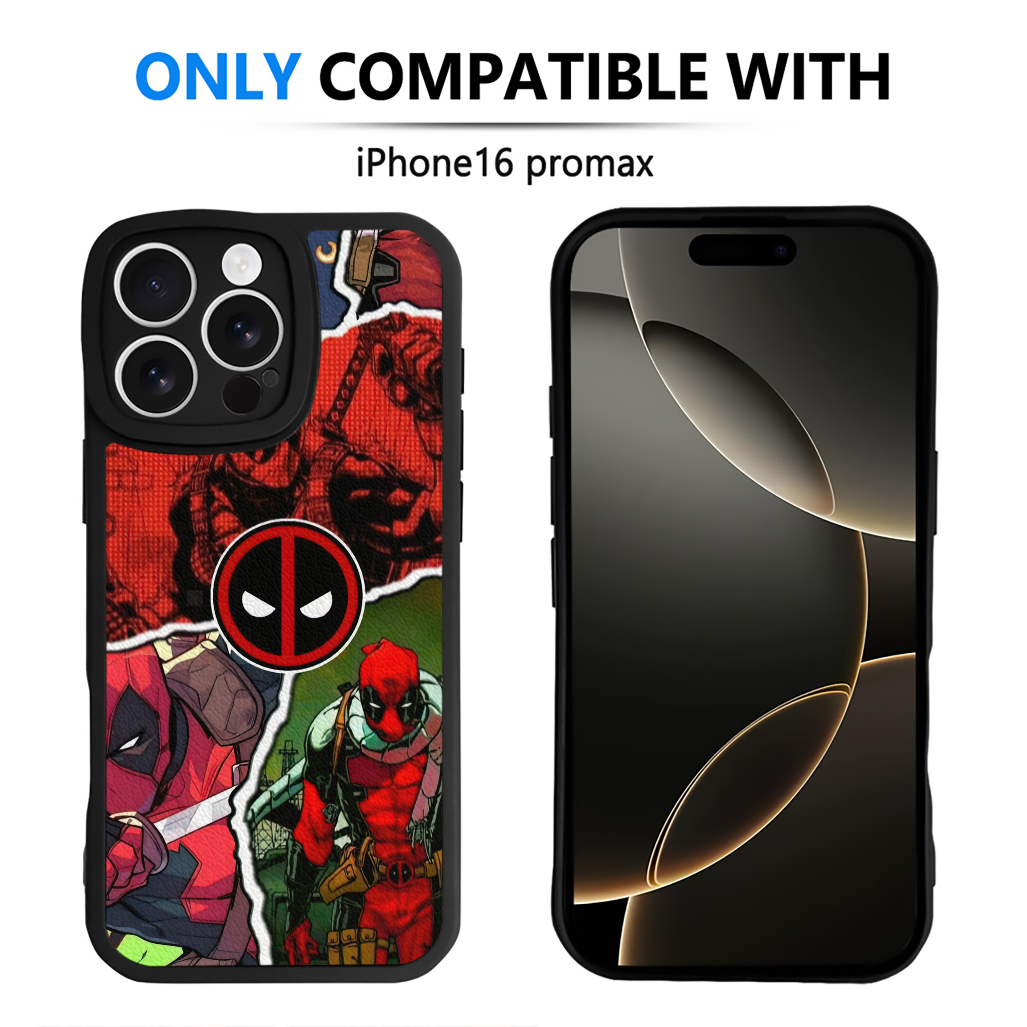 （画像用） Deadpool デッドプール 【iPhone 16シリーズ対応】シリコンスマホケース（レザー調） 材質：シリコン